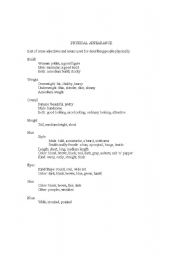 English Worksheet: Adjectives for physical description