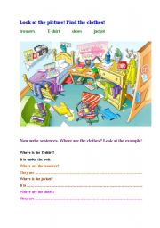 English Worksheet: messy room