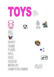 English worksheet: vocabulary of toys