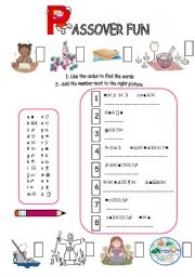 English Worksheet: Passover fun 