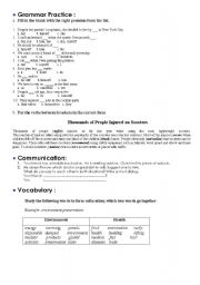 English worksheet: Grammar  -  Vocabulary Advice