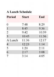 English Worksheet: Tell Me The Time Schedule
