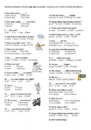 General Revision for 6th Grades-Multiple Choise