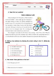 English Worksheet: TOBY`S EVERYDAY LIFE