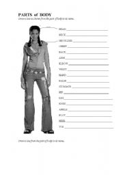 English Worksheet: Parts of body