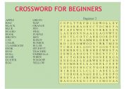 English worksheet: Crossword for beginners