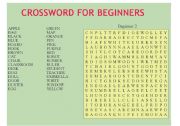 English Worksheet: Crossword for beginners