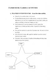 English worksheet: 3 Closed Book Activities