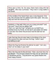 English Worksheet: Story: the frog prince