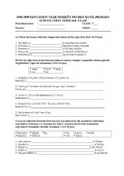 English worksheet: 2008-09 7th Grade 1st Term 2 nd Exam 