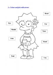 English Worksheet: body parts