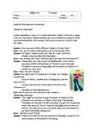 English Worksheet: A TEST - 