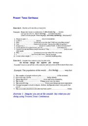 English worksheet: Present Continuous