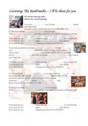 English Worksheet: Ill be there for you (Friends theme song)