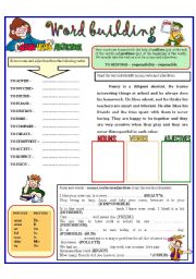 English Worksheet: WORD BUILDING