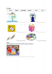 English worksheet: vocabulary and writing