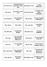 English Worksheet: Short Answer Dominoes