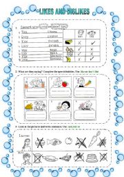 English Worksheet: LIKES AND DISLIKES 