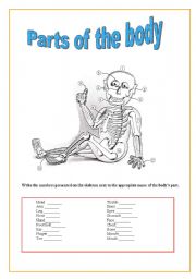 English Worksheet: Parts of the body