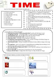 TIME: SET EXPRESSIONS, PHRASES, QUOTES AND ACTIVITIES (KEYS PROVIDED)