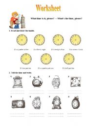 English Worksheet: What time is it