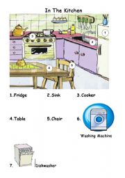 English Worksheet: IN THE KITCHEN - FLASHCARD