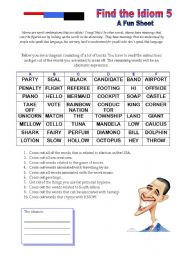 English Worksheet: Find the Idiom 5