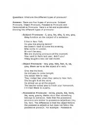English worksheet: possesives and personal pronouns