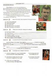 English Worksheet: Test about David Beckham