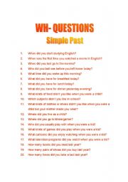 Wh-Questions - Simple Past