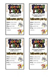 English Worksheet: Halloween card