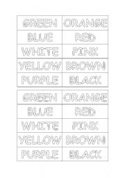 English Worksheet: colours