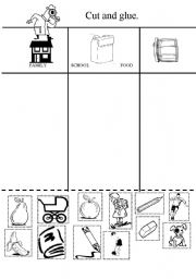 English Worksheet: Cut and Glue.