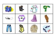 English Worksheet: Clothes - Memory Game