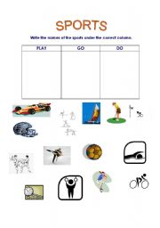 English worksheet: Sports