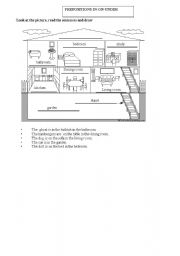 English Worksheet: prepositions in on under