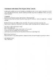 English Worksheet: omission of the article