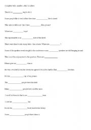 English Worksheet: another, other or others