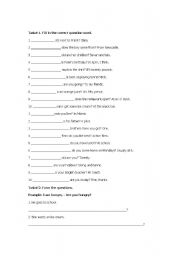 English worksheet: question corretion