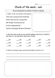 English Worksheet: Chunk of the week -ook