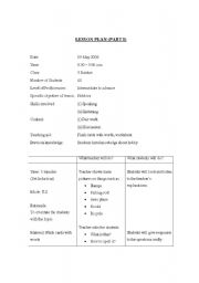 English worksheet: Speaking Lesson Plan