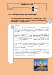 past simple (regular and irregular verbs)