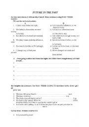 English Worksheet: future in the past