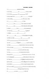English worksheet: have been - has been
