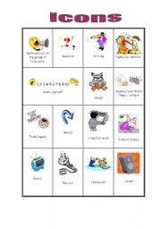 English worksheet: Icons for printables or flashcards