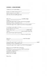 English worksheet: lovebug by Jonas Brothers