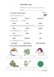 English Worksheet: Saint Patricks day 