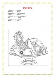 English Worksheet: fruits