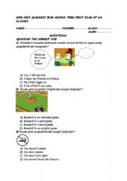 English worksheet: exam