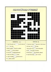 English Worksheet: Crossword Puzzle